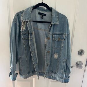 Ripped forever 21 Jean jacket. Size medium